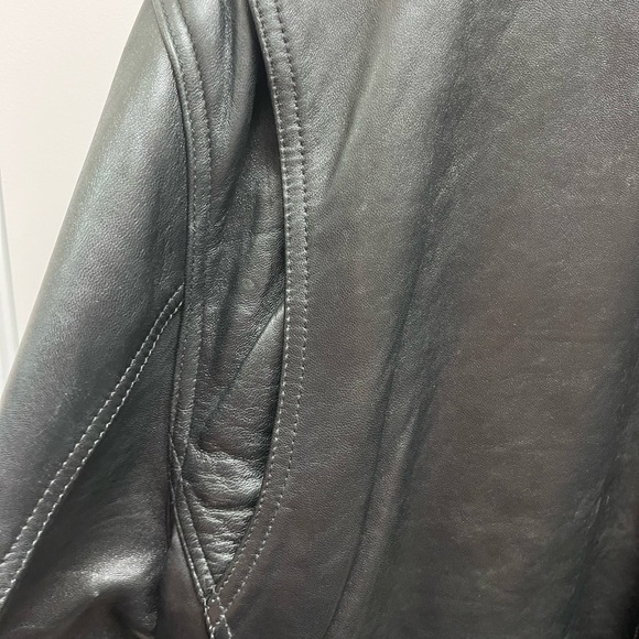 American Classics Men's Black Leather Quilt lined bomber Jacket XL - Picture 7 of 15
